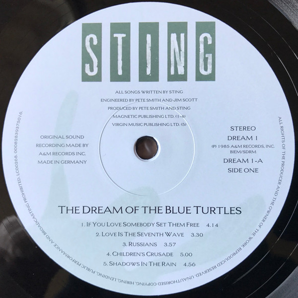 Sting - The Dream Of The Blue Turtles | A&M Records (0082839375016) - 3