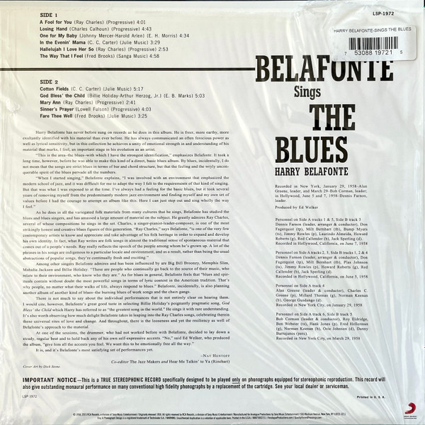 Harry Belafonte - Belafonte Sings The Blues | Analogue Productions (AAPF 1972) - 2 Harry Belafonte - Belafonte Sings The Blues | Analogue Productions (AAPF 1972) - 2