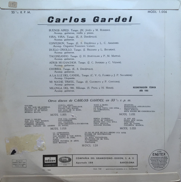 Carlos Gardel - Carlos Gardel | Odeon (MODL 1.006) - 2