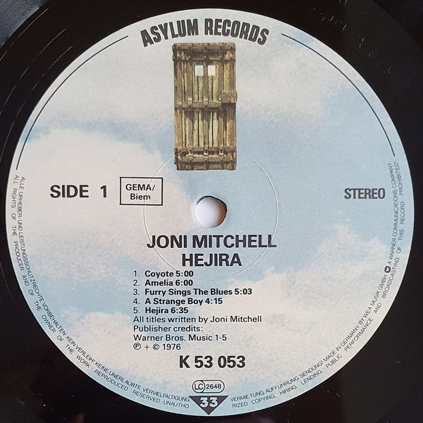 Joni Mitchell - Hejira | Asylum Records (K 53 053) - 3