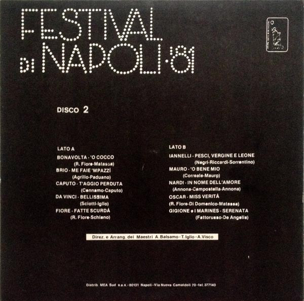 Various - Festival Di Napoli '81 - Disco 2 | Nuova New York Record (PALP 3389/2) - 2