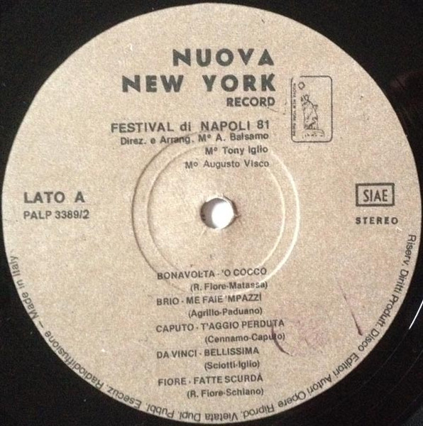 Various - Festival Di Napoli '81 - Disco 2 | Nuova New York Record (PALP 3389/2) - 3