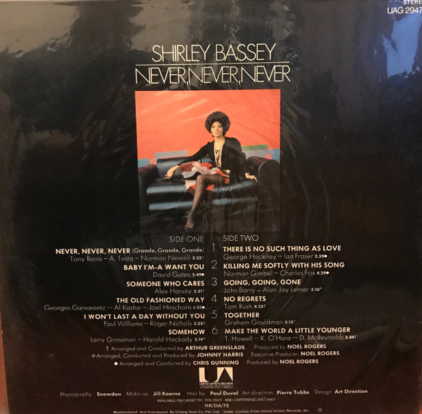 Shirley Bassey - Never, Never, Never | United Artists Records (UAG 29471) - 2 Shirley Bassey - Never, Never, Never | United Artists Records (UAG 29471) - 2