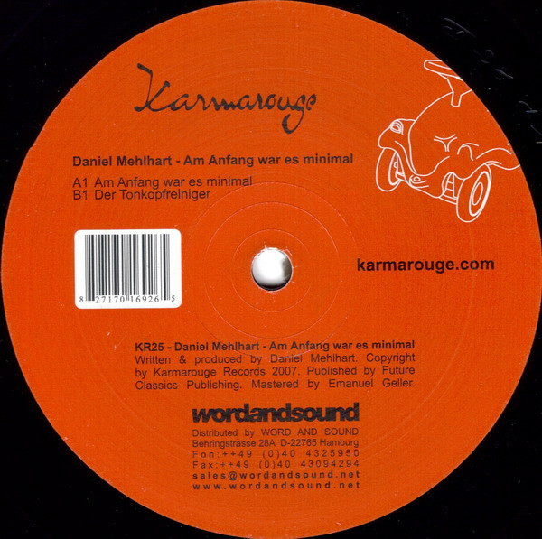 Daniel Mehlhart - Am Anfang War Es Minimal | Karmarouge (KR25) - main