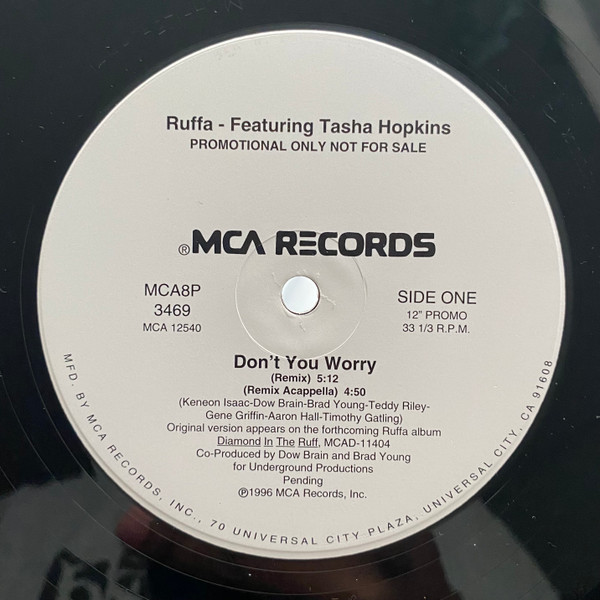Ruffa Featuring Tasha Holiday - Don't You Worry | MCA Records (MCA8P 3469) - main