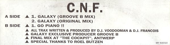 C.N.F. - Galaxy | Bonzai Records (BR 92010) - 2 C.N.F. - Galaxy | Bonzai Records (BR 92010) - 2