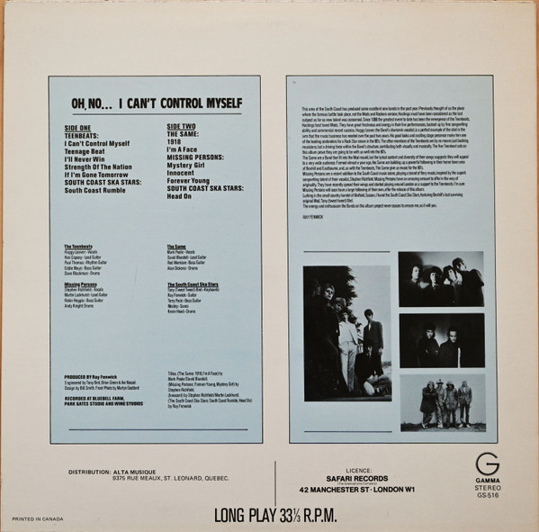 Various - Oh, No... I Can't Control Myself | Gamma (GS-516) - 2