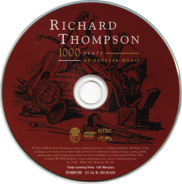 Richard Thompson With Judith Owen & Debra Dobkin - 1000 Years Of Popular Music CD | Cooking Vinyl (RT1000SP) - 3