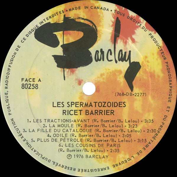 Ricet Barrier - Les Spermatozoïdes | Barclay (80258) - 3