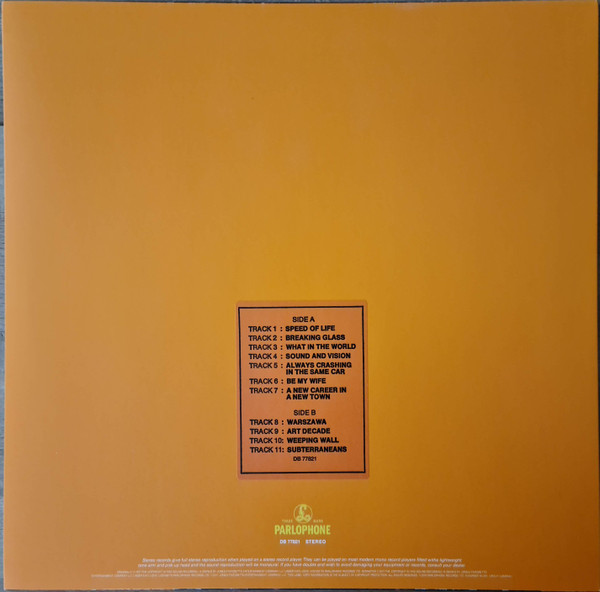 David Bowie - Low | Parlophone (DB 77821) - 2 David Bowie - Low | Parlophone (DB 77821) - 2