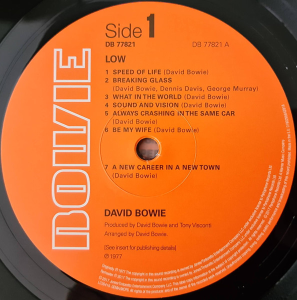 David Bowie - Low | Parlophone (DB 77821) - 3 David Bowie - Low | Parlophone (DB 77821) - 3