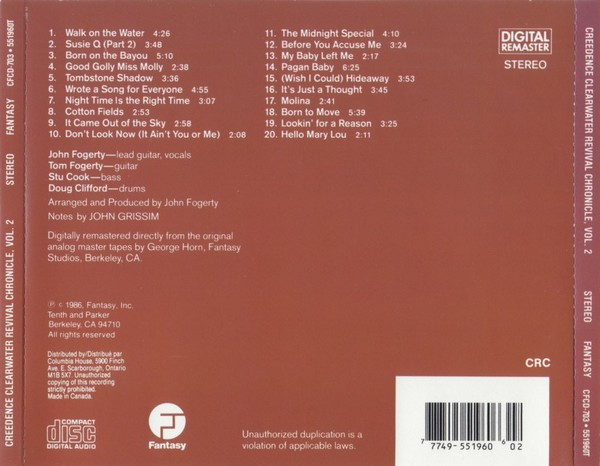Creedence Clearwater Revival - Chronicle Volume Two [CD] | Fantasy (FCD-703) - 3