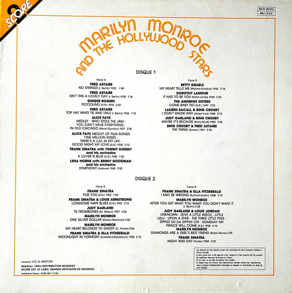 Marilyn Monroe - Marilyn Monroe And The Hollywood Stars | Score (SCO 8202) - 2