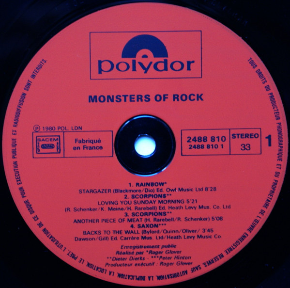 Various - Monsters Of Rock | Polydor (2488 810) - 3