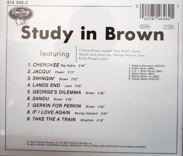 Clifford Brown And Max Roach - Study In Brown | EmArcy (814 646-2) - 3 Clifford Brown And Max Roach - Study In Brown | EmArcy (814 646-2) - 3