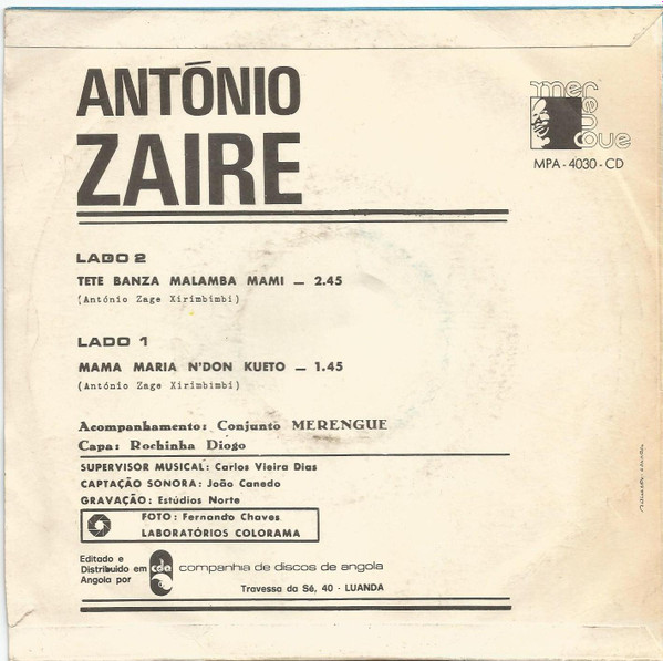 António Zaire - Tete Banza Malamba Mami / Mama Maria N´Don Kueto | Merengue (MPA-4030-CD) - 2