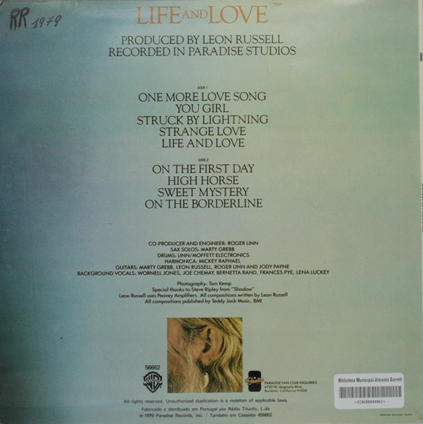 Leon Russell - Life And Love | Paradise Records (56662) - 2 Leon Russell - Life And Love | Paradise Records (56662) - 2