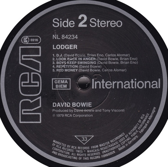 David Bowie - Lodger | RCA International (NL 84234) - 4