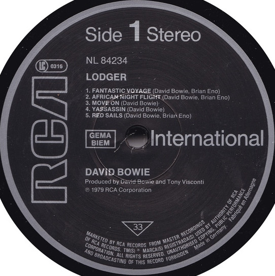 David Bowie - Lodger | RCA International (NL 84234) - 3