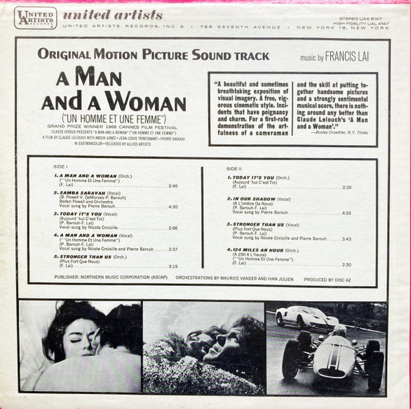 Francis Lai - A Man And A Woman (Original Motion Picture Soundtrack) | United Artists Records (UAS 5147) - 2 Francis Lai - A Man And A Woman (Original Motion Picture Soundtrack) | United Artists Records (UAS 5147) - 2