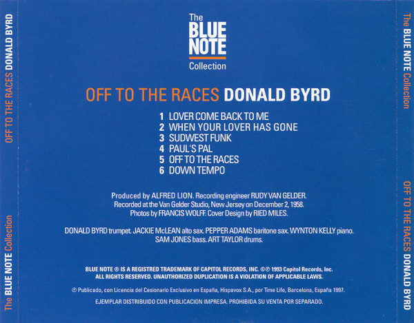 Donald Byrd - Off To The Races | Blue Note (TOCJ-4007) - 2