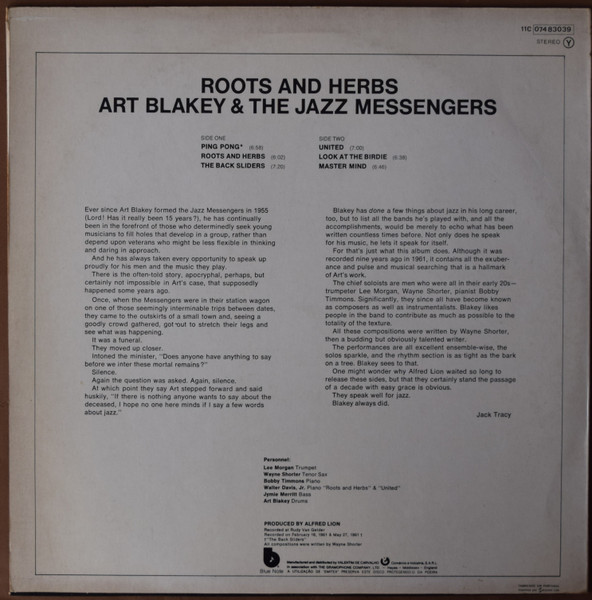 Art Blakey & The Jazz Messengers - Roots & Herbs | Blue Note (11C 074 83039) - 2