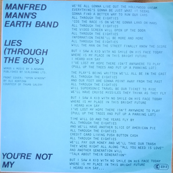 Manfred Mann's Earth Band - Lies (Through The 80's) | Bronze (102 341) - 2