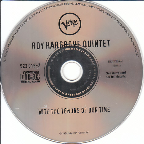 Roy Hargrove Quintet - With The Tenors Of Our Time | Verve Records (523 019-2) - 3