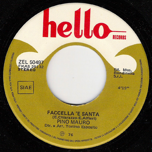 Pino Mauro - Faccella 'E Santa | Hello Records (ZEL 50497) - 4