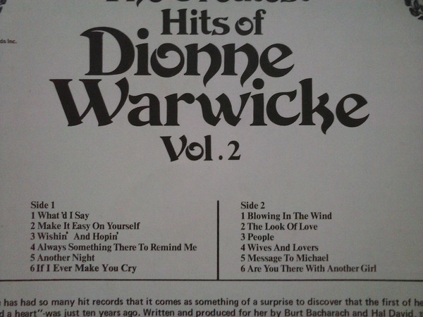 Dionne Warwick - The Greatest Hits Of Dionne Warwicke Vol. 2 | Hallmark Records (SHM 803) - 3