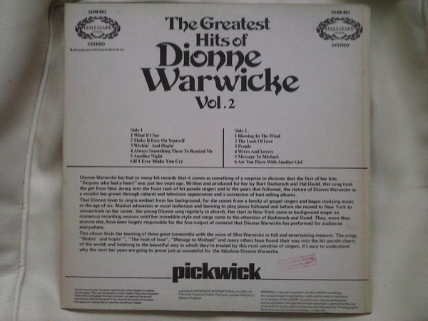 Dionne Warwick - The Greatest Hits Of Dionne Warwicke Vol. 2 | Hallmark Records (SHM 803) - 2