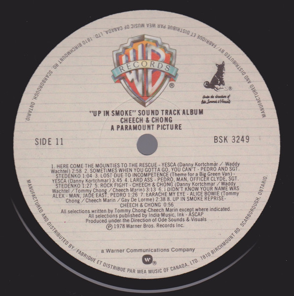 Various - Paramount Pictures Presents Cheech Y Chong's Up In Smoke | Warner Bros. Records (BSK 3249) - 2 Various - Paramount Pictures Presents Cheech Y Chong's Up In Smoke | Warner Bros. Records (BSK 3249) - 2