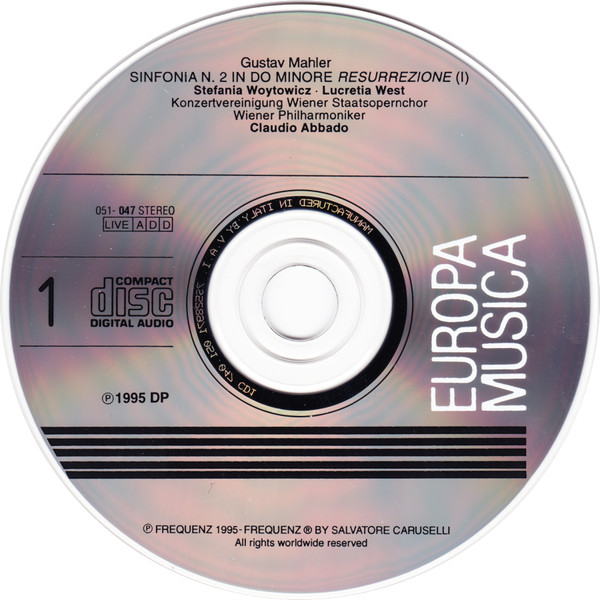 Claudio Abbado , Gustav Mahler - Sinfonie N. 2 & N. 6 - Kindertotenlieder | Frequenz (051 047) - 3