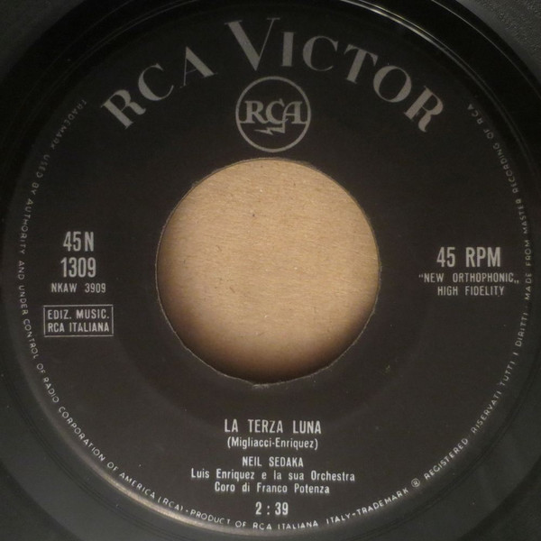 Neil Sedaka - Il Re Dei Pagliacci / La Terza Luna | RCA Victor (45 N 1309) - 4 Neil Sedaka - Il Re Dei Pagliacci / La Terza Luna | RCA Victor (45 N 1309) - 4