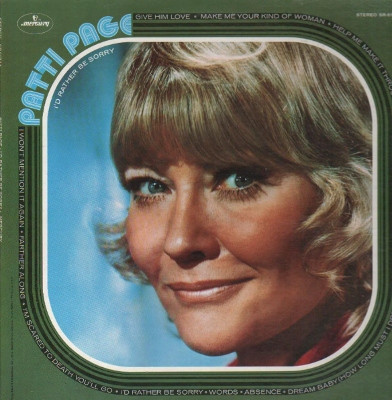 Patti Page - I'd Rather Be Sorry | Mercury (SR 61344) - main