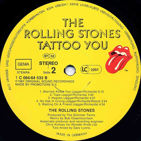 The Rolling Stones - Tattoo You | Rolling Stones Records (1C 064-64 533) - 4 The Rolling Stones - Tattoo You | Rolling Stones Records (1C 064-64 533) - 4