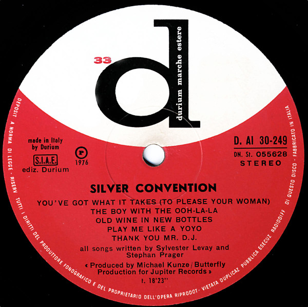 Silver Convention - Silver Convention | Durium Marche Estere (D. AI 30-249) - 3