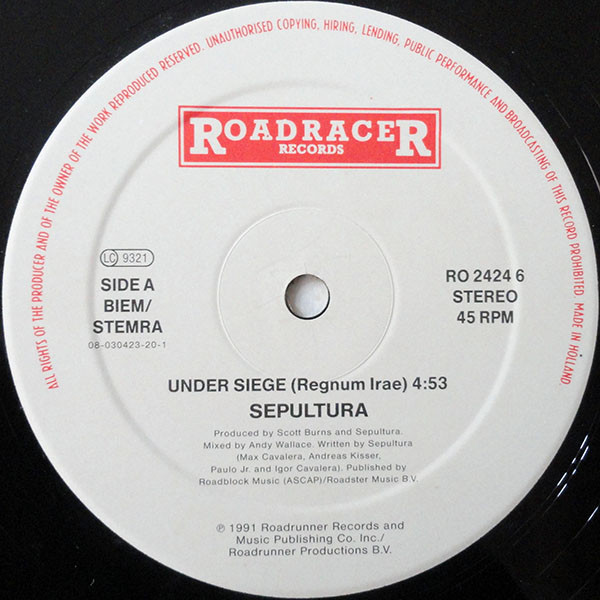 Sepultura - Under Siege (Regnum Irae) | Roadracer Records (RO 2424-6) - 3