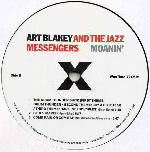 Art Blakey & The Jazz Messengers - Moanin' (Clear VInyl) | WaxTime (526021) - 3 Art Blakey & The Jazz Messengers - Moanin' (Clear VInyl) | WaxTime (526021) - 3
