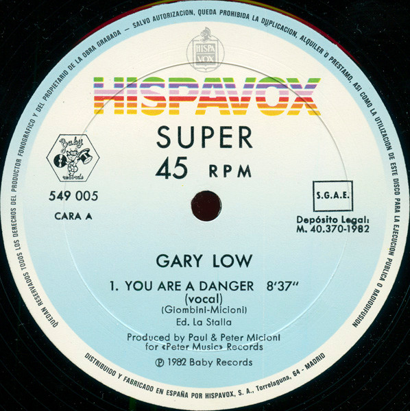 Gary Low - You Are A Danger | Hispavox (549 005) - 3 Gary Low - You Are A Danger | Hispavox (549 005) - 3