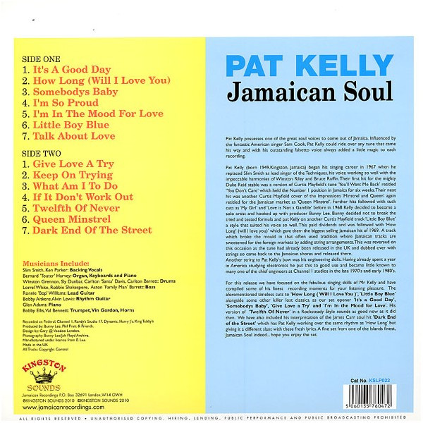Pat Kelly - Jamaican Soul | Kingston Sounds (KSLP022) - 2 Pat Kelly - Jamaican Soul | Kingston Sounds (KSLP022) - 2