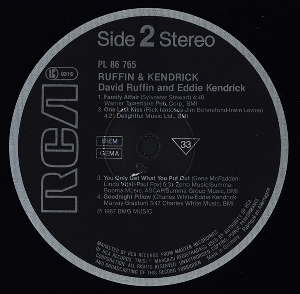 David Ruffin & Eddie Kendricks - Ruffin & Kendrick | RCA (PL 86 765) - 4 David Ruffin & Eddie Kendricks - Ruffin & Kendrick | RCA (PL 86 765) - 4
