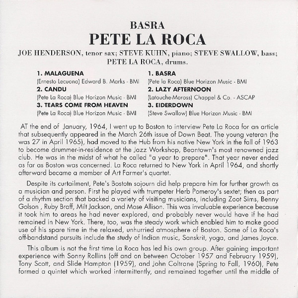 Pete La Roca - Basra | Blue Note (TOCJ-4205) - 2