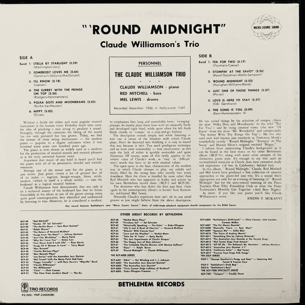 The Claude Williamson Trio - 'Round Midnight [Vinyl] | Bethlehem Records (PAP-23006(M)) - 4