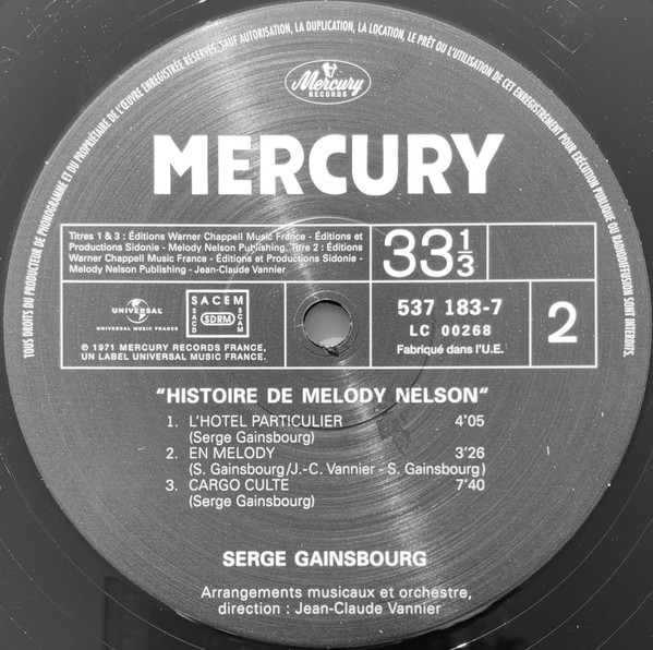 Serge Gainsbourg - Histoire De Melody Nelson | Mercury (537 183-7) - 4