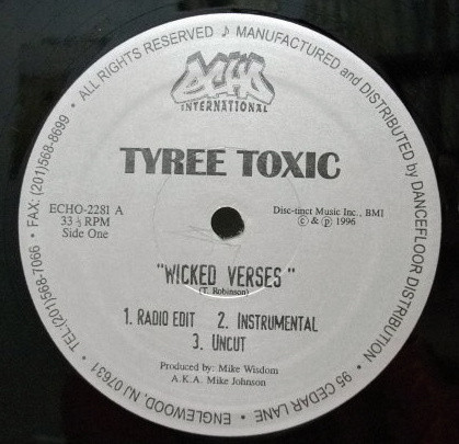 Tyree Toxic - Wicked Verses | Echo International (ECHO-2281) - main Tyree Toxic - Wicked Verses | Echo International (ECHO-2281) - main