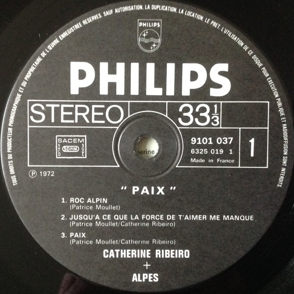 Catherine Ribeiro + Alpes - Paix | Philips (9101 037) - 4