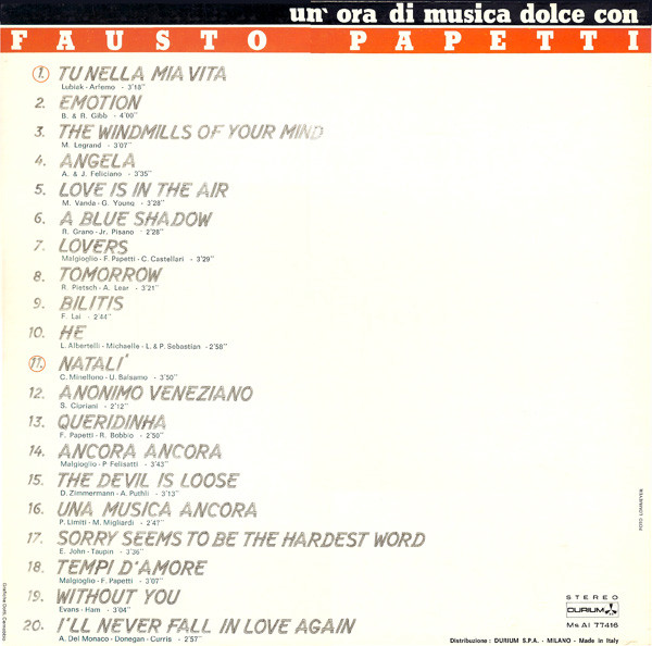 Fausto Papetti - Soft And Sweet | Durium (Ms AI 77416) - 2 Fausto Papetti - Soft And Sweet | Durium (Ms AI 77416) - 2