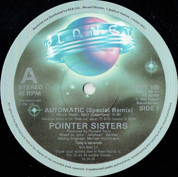Pointer Sisters - Automatic | Planet (RPST 105) - 2