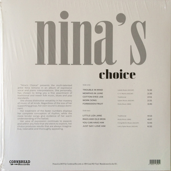 Nina Simone - Nina's Choice | Cornbread Records (CRNBR16063) - 2